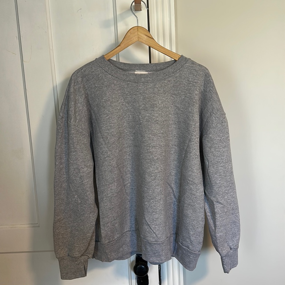 Grey Brookside Casual Crew Neck Utility Sweater Size M